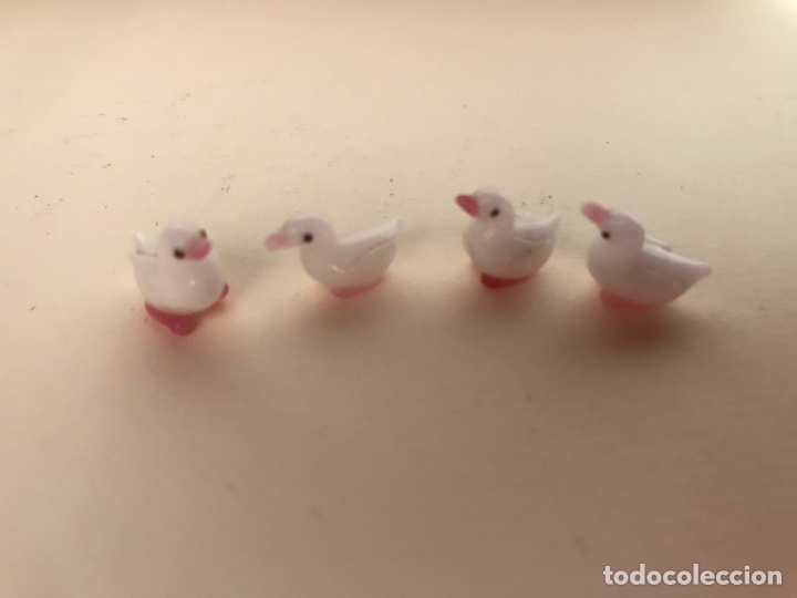 Antiguidades: CRISTAL. Figuras en Cristal, Familia de patitos (4) de peque&ntilde;o tama&ntilde;o..