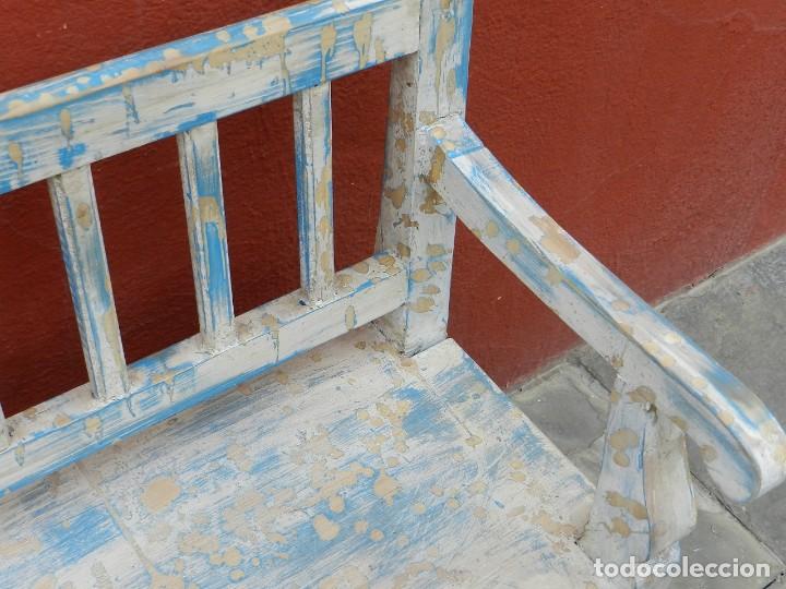 Antig&uuml;edades: BANCO INFANTIL DE MADERA PINTADO EN DECAP&Eacute; - Foto 5
