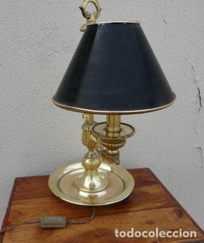 Antig&uuml;edades: Lampara de sobremesa estilo candil en bronce - Foto 7