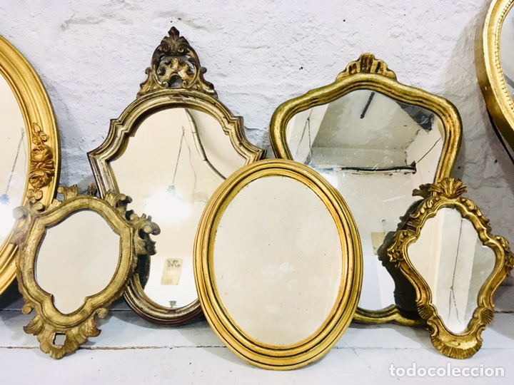 Espejo dorado envejecido resina – Patioriente