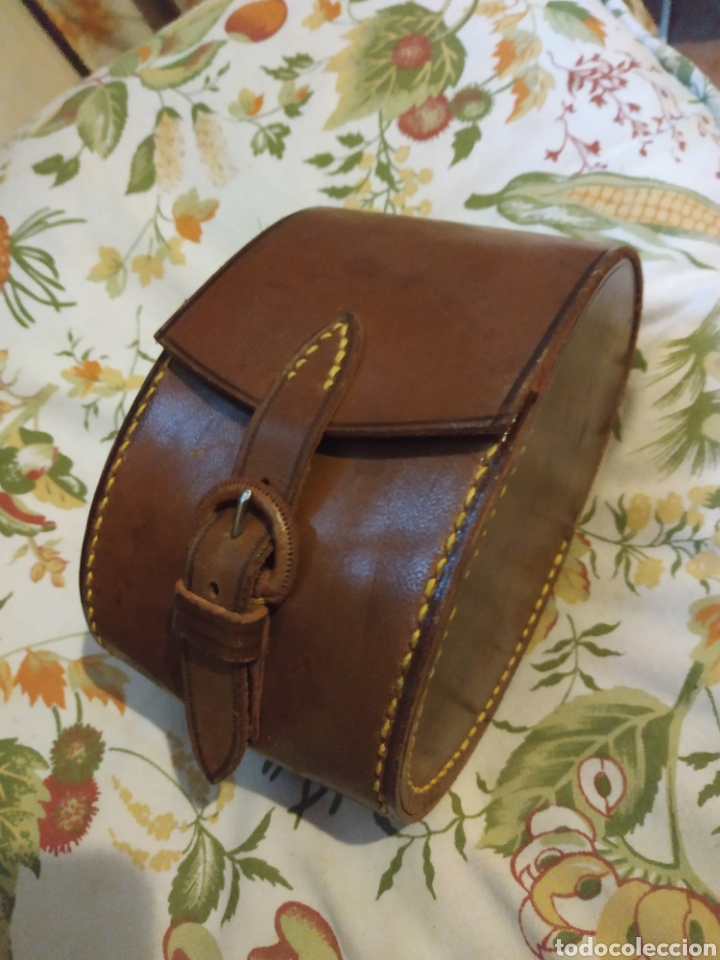 Antiquit&auml;ten: Estuche, funda piel con pareja de cepillos &eacute;bano para ropa o zapatos.