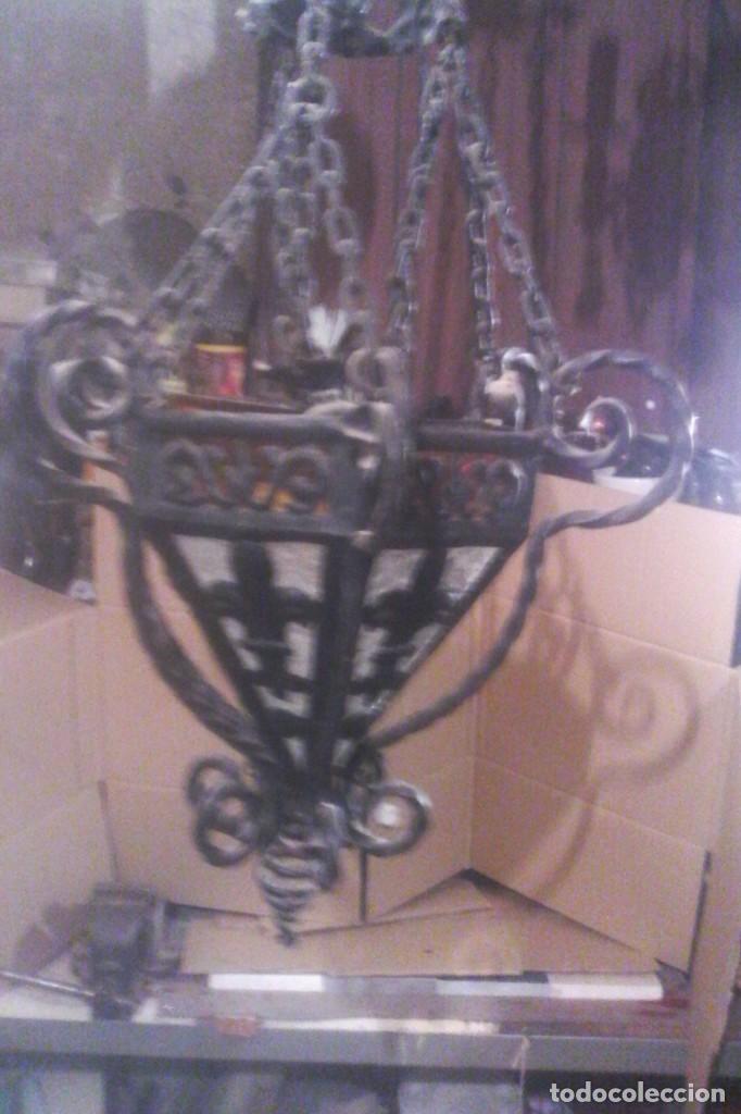 Antig&uuml;edades: LAMPARA HIERRO - ARTESANA . - Foto 1