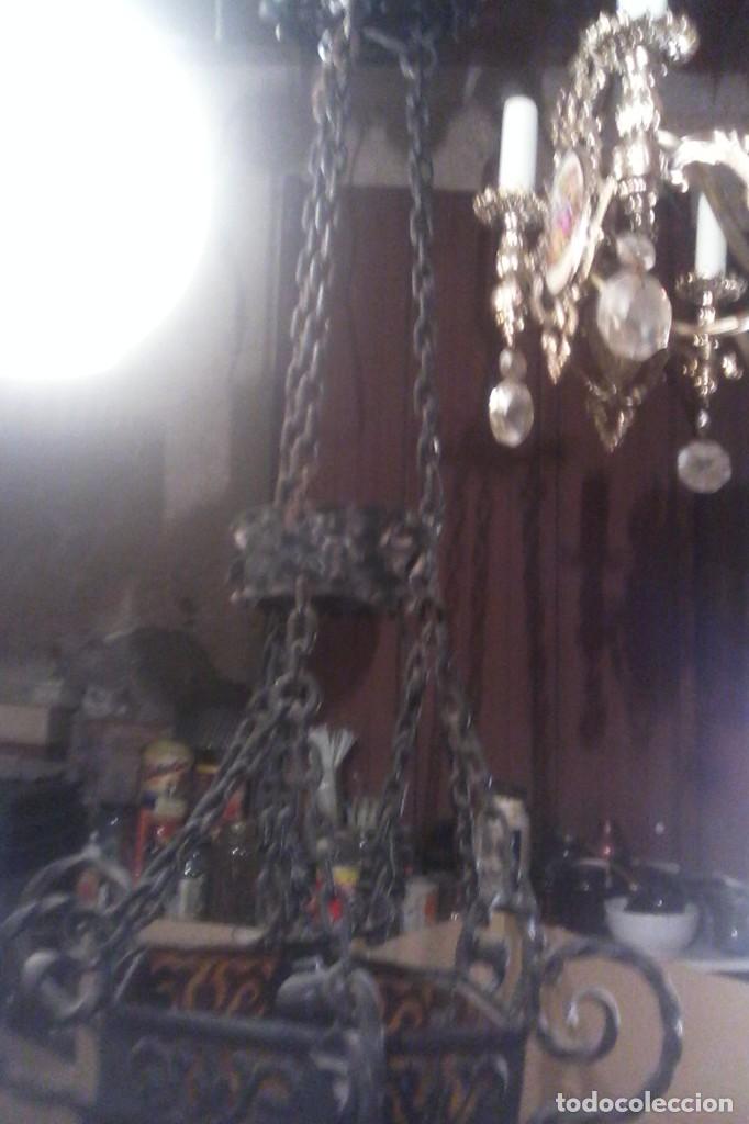 Antig&uuml;edades: LAMPARA HIERRO - ARTESANA . - Foto 2