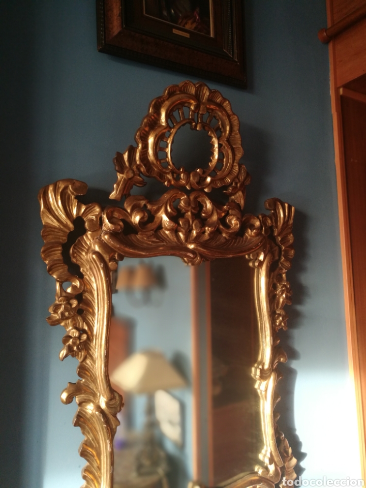 Antig&uuml;edades: Espejo antiguo dorado - Foto 2
