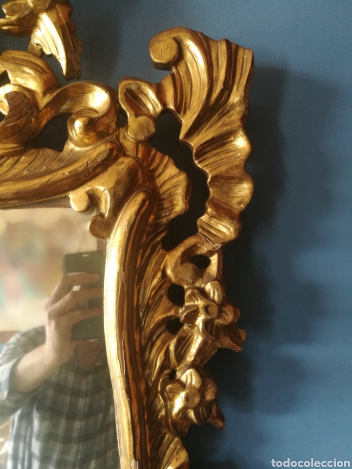 Antig&uuml;edades: Espejo antiguo dorado - Foto 4