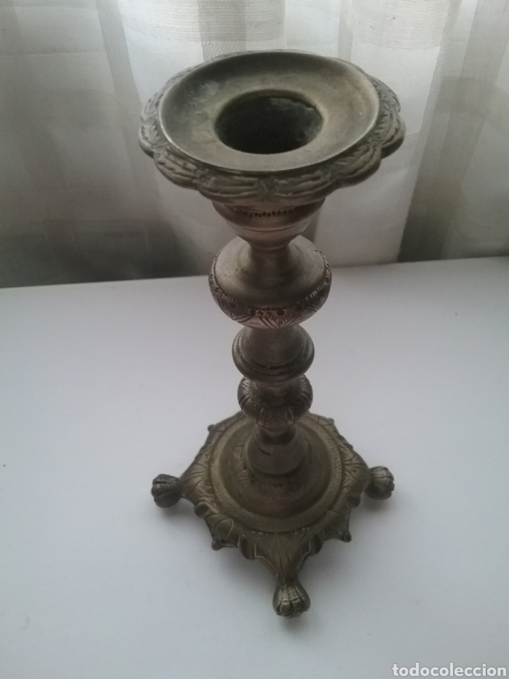 Antig&uuml;edades: Antiguo candelero en bronce - Foto 3