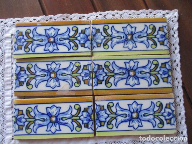 Antig&uuml;edades: Cenefas azulejos pintados - Foto 1