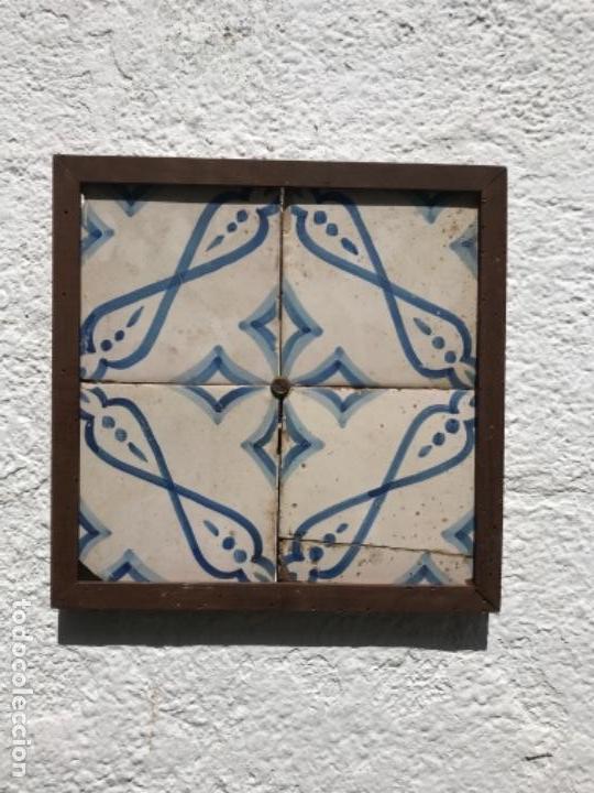 Antig&uuml;edades: AZULEJOS CATALAN S.XIX ENMARCADO. - Foto 1