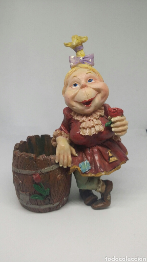 Antig&uuml;edades: Duende chica con barril - Foto 1