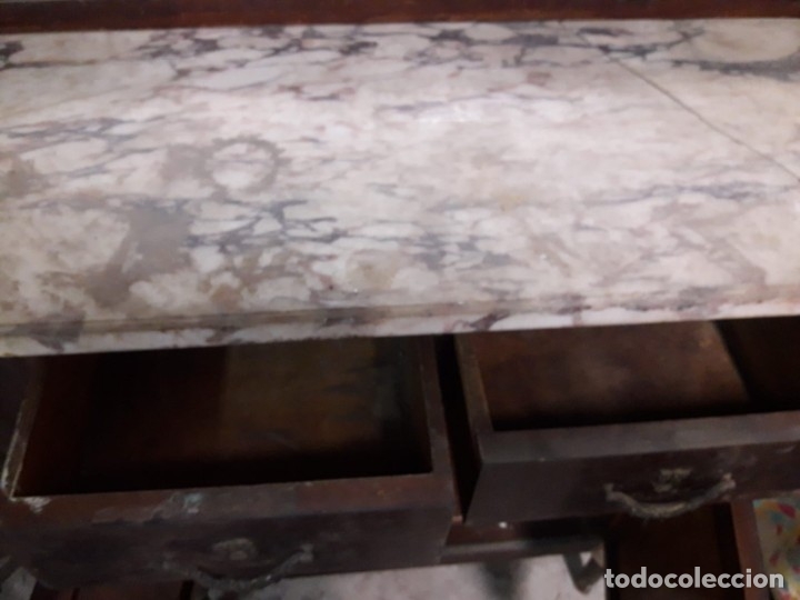 Antig&uuml;edades: Antiguo Bufet de madera de caoba con marmol. - Foto 2