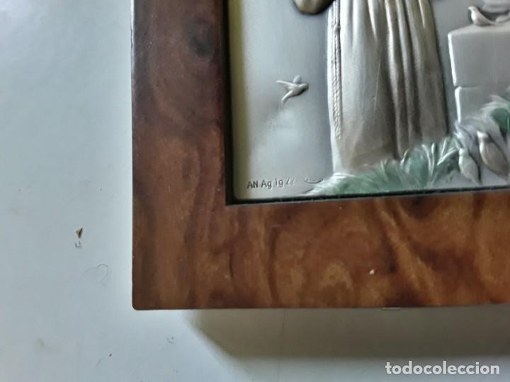 Antig&uuml;edades: Placa devocional de plata y madera de San Francisco. Italy - Foto 6