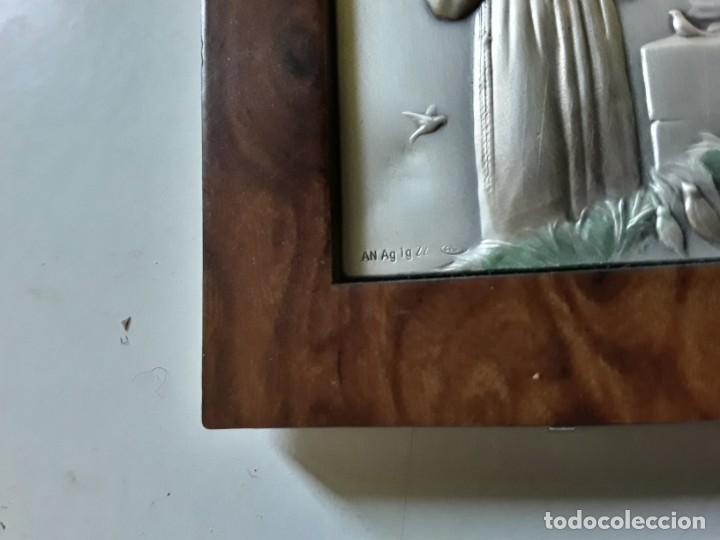 Antig&uuml;edades: Placa devocional de plata y madera de San Francisco. Italy - Foto 7
