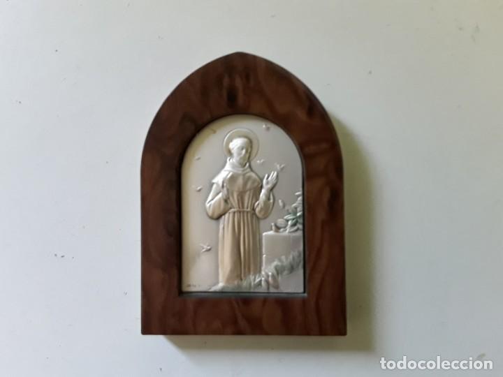 Antig&uuml;edades: Placa devocional de plata y madera de San Francisco. Italy - Foto 12