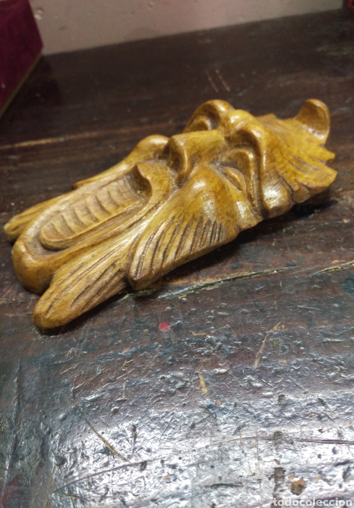 Antig&uuml;edades: Antigua cara tallada en madera - Foto 4