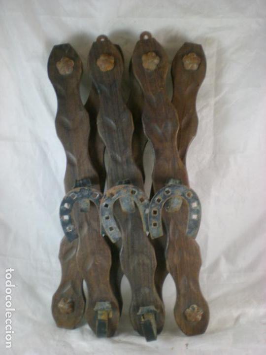 Antig&uuml;edades: Perchero Plegable - Madera y Metal - Rustico - Foto 2