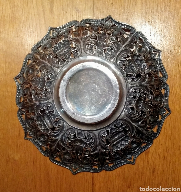 Antig&uuml;edades: Antiguo Centro de mesa, alpaca plateada. - Foto 2