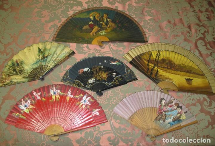 Antig&uuml;edades: LOTE 6 ABANICOS - Foto 1