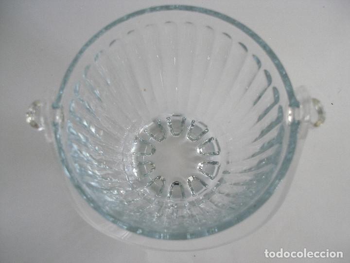 Antigüedades: Antigua cubitera cristal moldeado años 40 - 50 - Foto 3 - 163307078