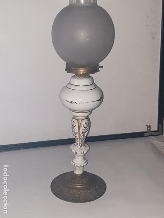 Antig&uuml;edades: Lampara bronce ceramica - Foto 3