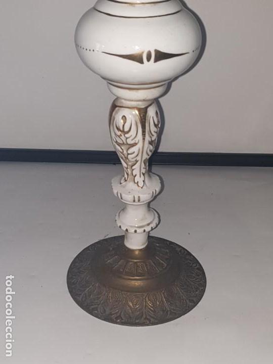 Antig&uuml;edades: Lampara bronce ceramica - Foto 6