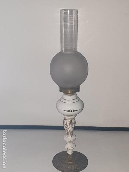 Antig&uuml;edades: Lampara bronce ceramica - Foto 1