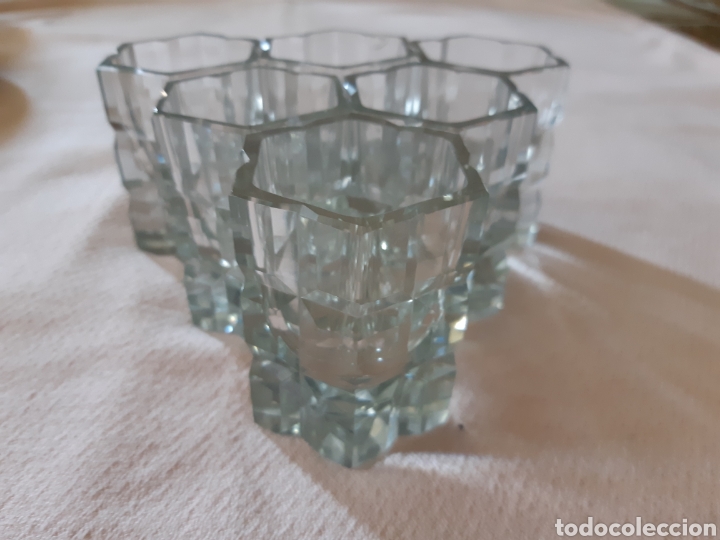 Antig&uuml;edades: VASOS DE CHUPITO EN VIDRIO TALLADO (6) - Foto 1