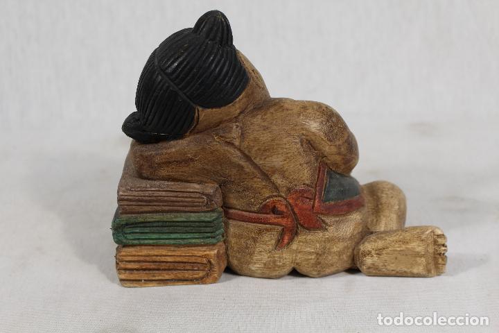 Antig&uuml;edades: buda dormido tallado en madera - Foto 3