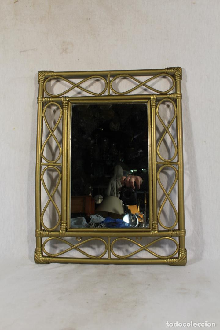 Antig&uuml;edades: espejo bambu pintado - Foto 1
