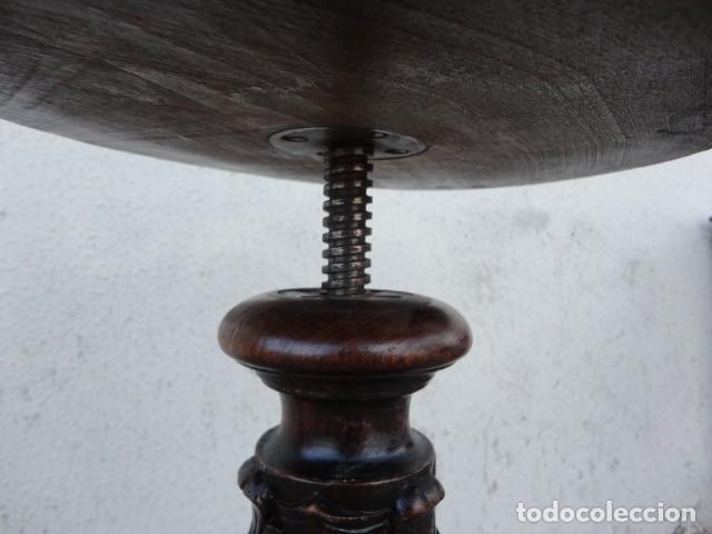 Antig&uuml;edades: Taburete de piano antiguo tallado, elevable , madera  de palosanto - Foto 6