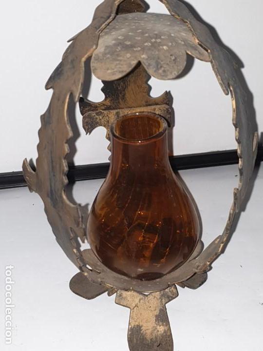 Antig&uuml;edades: Farol forja porta vela - Foto 3