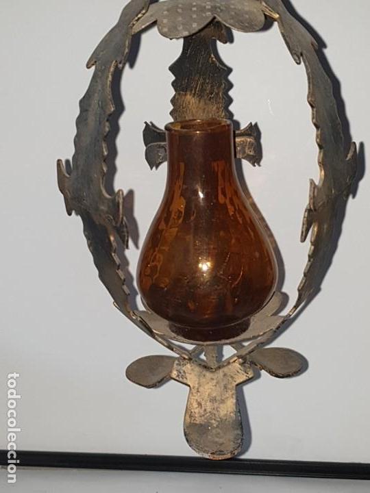 Antig&uuml;edades: Farol forja porta vela - Foto 1
