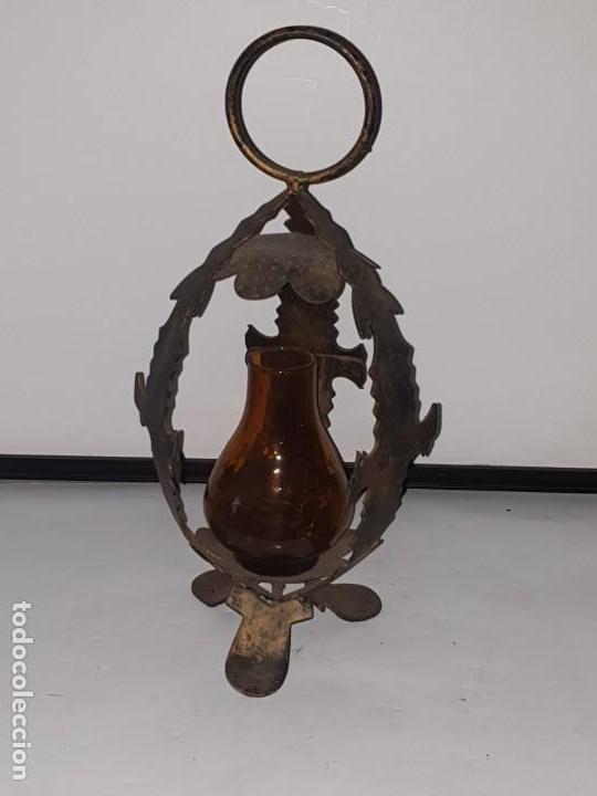 Antig&uuml;edades: Farol forja porta vela - Foto 2