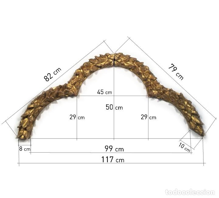 Antiquit&eacute;s: Talla madera dorada triple arco en dos partes - Espa&ntilde;a, finales siglo XVII