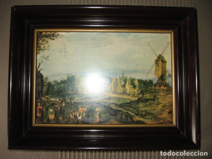 Antig&uuml;edades: Marco antiguo con l&aacute;mina. - Foto 1