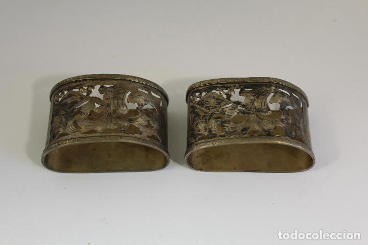 Antig&uuml;edades: pareja de servilleteros plateados - Foto 1