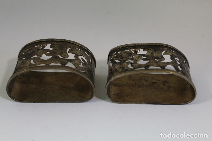Antig&uuml;edades: pareja de servilleteros plateados - Foto 2