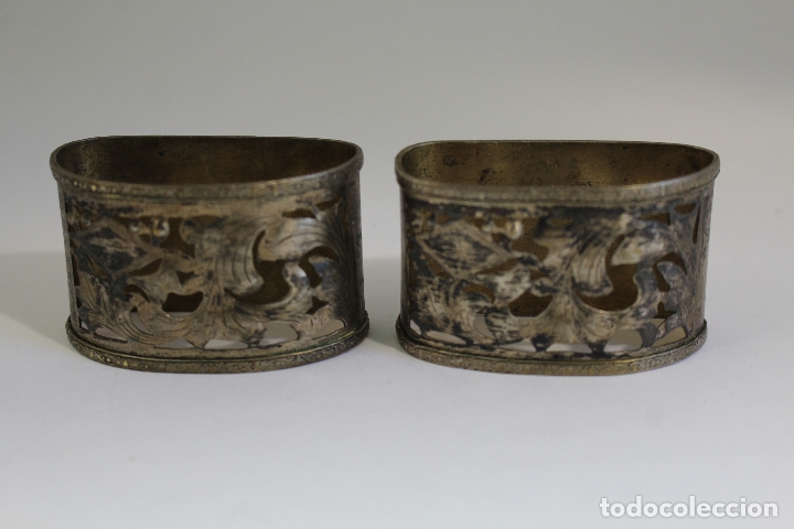 Antig&uuml;edades: pareja de servilleteros plateados - Foto 3