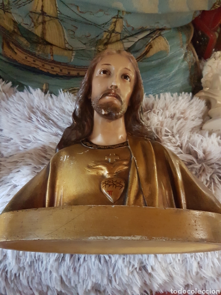 Antig&uuml;edades: ANTIGUO CRISTO DE PASTA DE MADERA DE OLOT - Foto 1