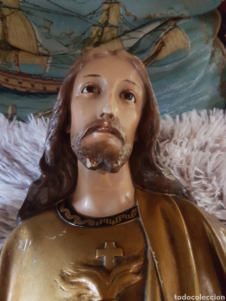 Antig&uuml;edades: ANTIGUO CRISTO DE PASTA DE MADERA DE OLOT - Foto 2