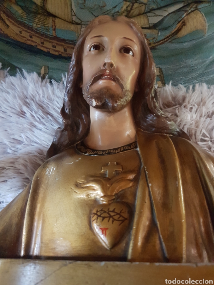 Antig&uuml;edades: ANTIGUO CRISTO DE PASTA DE MADERA DE OLOT - Foto 5