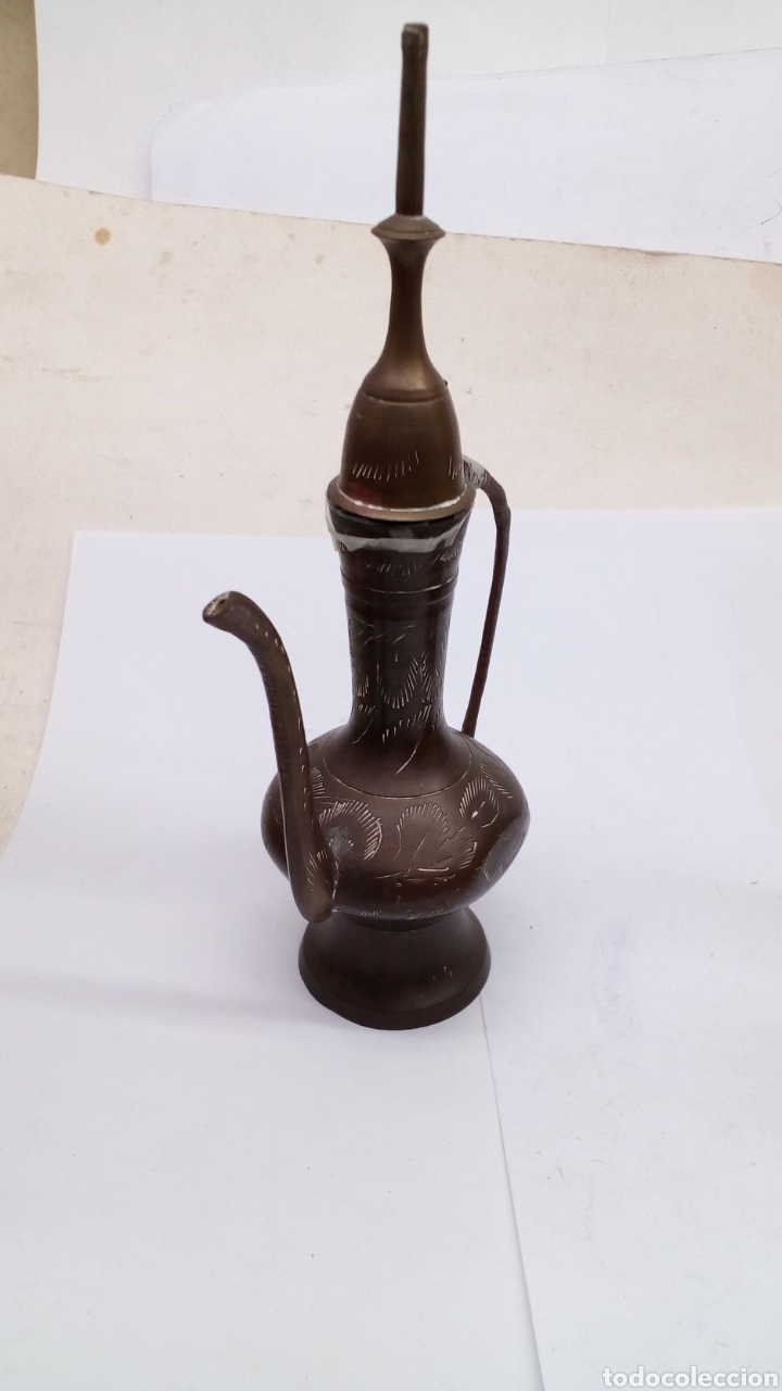 Antig&uuml;edades: Tetera de bronce antigua - Foto 2