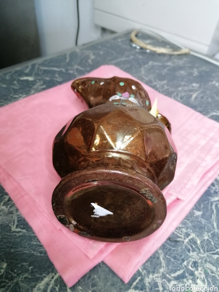 Antig&uuml;edades: Jarra de cer&aacute;mica dorada Bristol - Foto 4