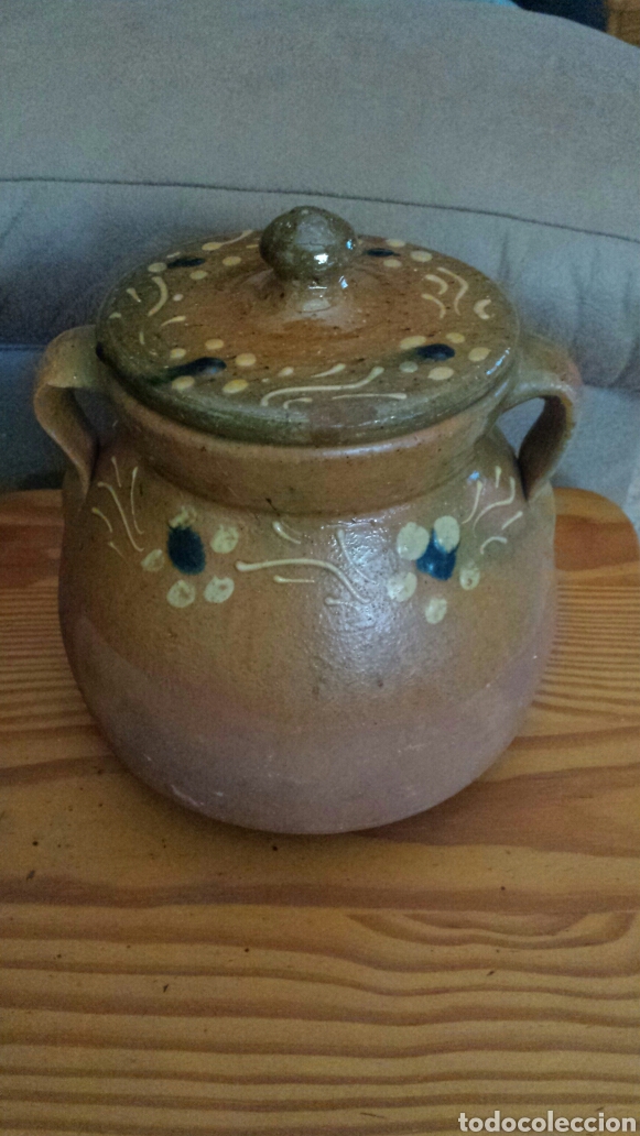Antig&uuml;edades: Puchero barro esmaltado - Foto 1