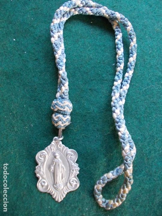 Antig&uuml;edades: MEDALLA ANTIGUA CON CORDON MARIA SIN PECADO - Foto 2