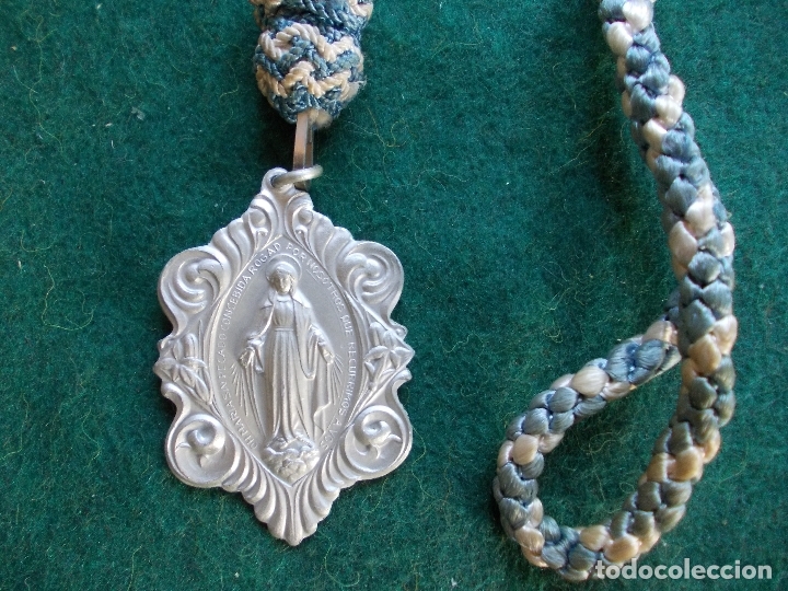 Antig&uuml;edades: MEDALLA ANTIGUA CON CORDON MARIA SIN PECADO - Foto 1