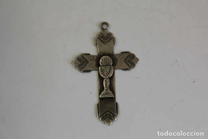 Antig&uuml;edades: cruz de caliz en plata de ley - Foto 2