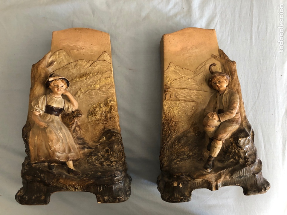 Antig&uuml;edades: Pareja de floreros de CERAMICA - Foto 2