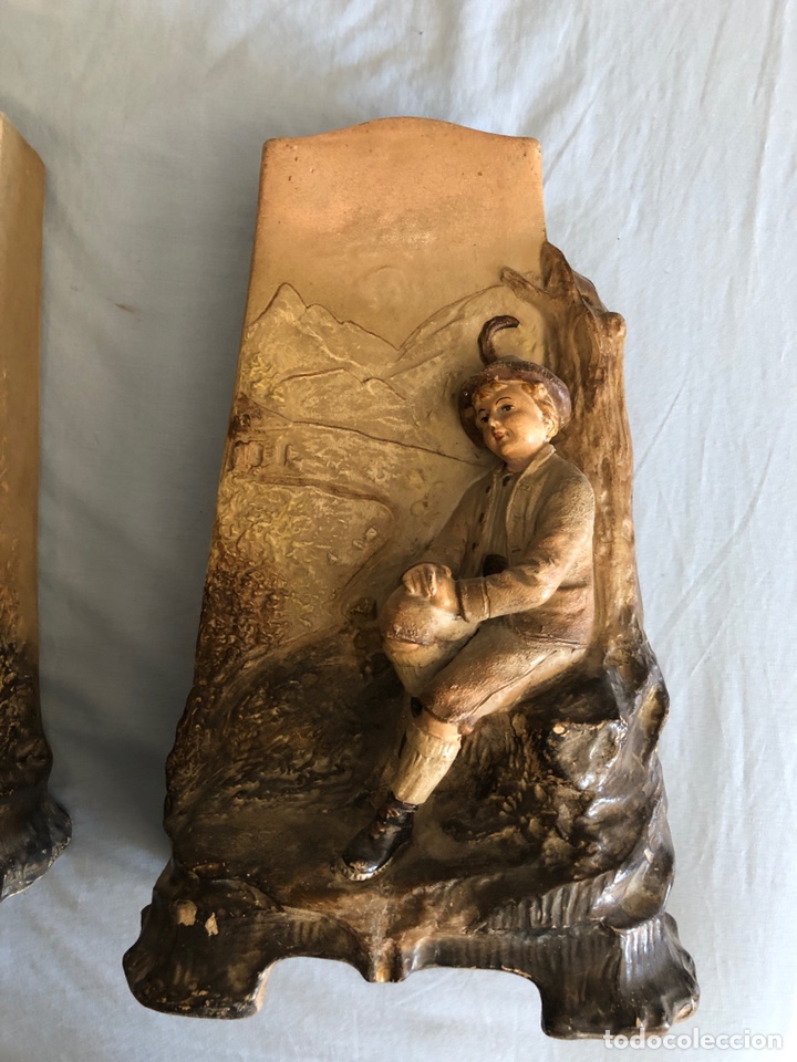 Antig&uuml;edades: Pareja de floreros de CERAMICA - Foto 4
