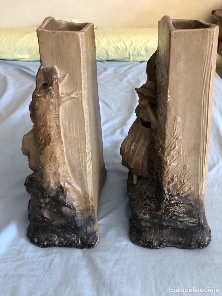 Antig&uuml;edades: Pareja de floreros de CERAMICA - Foto 5