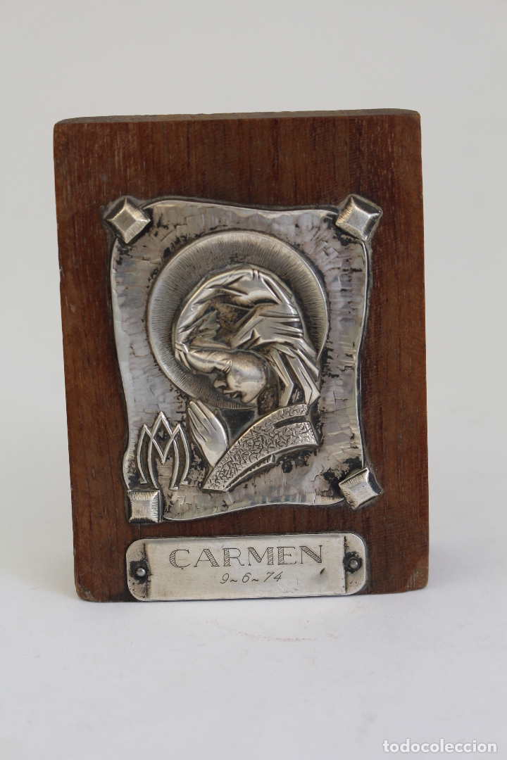 Antig&uuml;edades: virgencita relieve en plata de ley - Foto 3